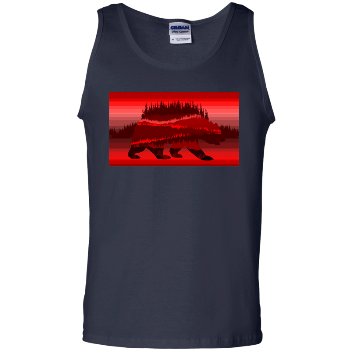 T-Shirts Navy / S Forest Bear Men's Tank Top