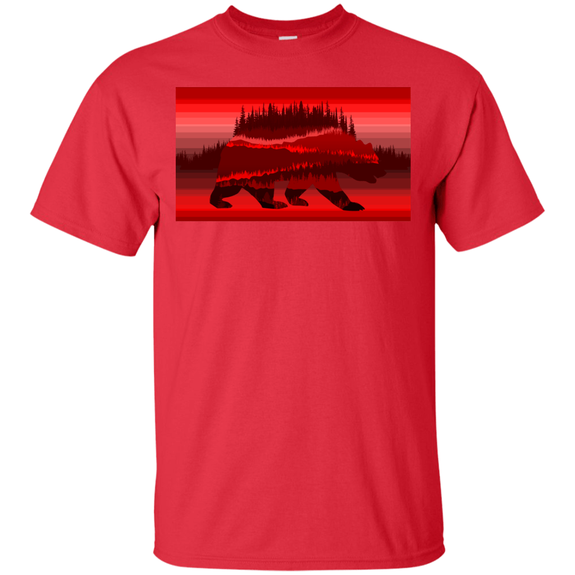 T-Shirts Red / S Forest Bear T-Shirt