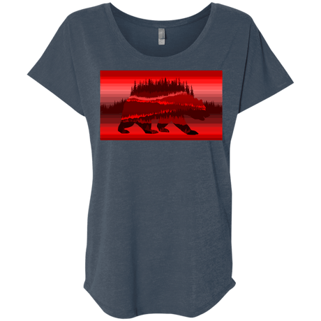 T-Shirts Indigo / X-Small Forest Bear Triblend Dolman Sleeve