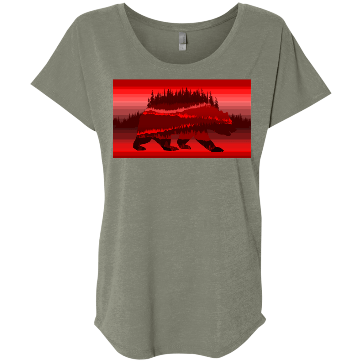 T-Shirts Venetian Grey / X-Small Forest Bear Triblend Dolman Sleeve