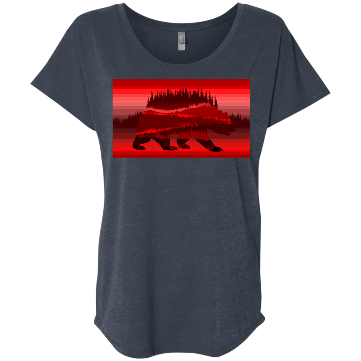 T-Shirts Vintage Navy / X-Small Forest Bear Triblend Dolman Sleeve