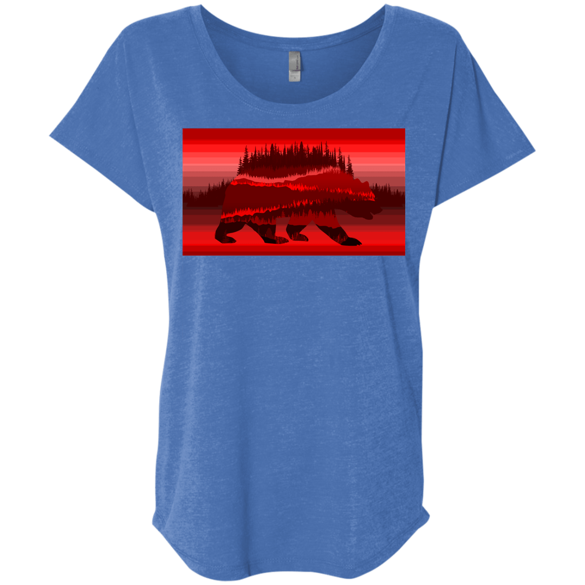 T-Shirts Vintage Royal / X-Small Forest Bear Triblend Dolman Sleeve