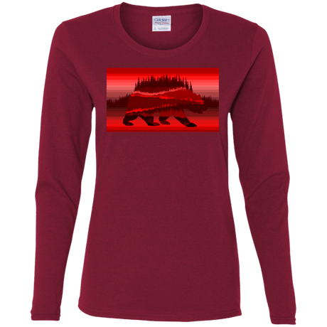 T-Shirts Cardinal / S Forest Bear Women's Long Sleeve T-Shirt