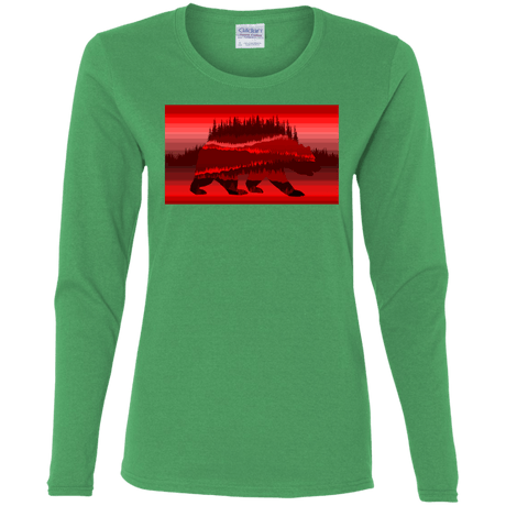 T-Shirts Irish Green / S Forest Bear Women's Long Sleeve T-Shirt