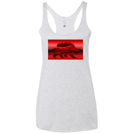 T-Shirts Heather White / X-Small Forest Bear Women's Triblend Racerback Tank