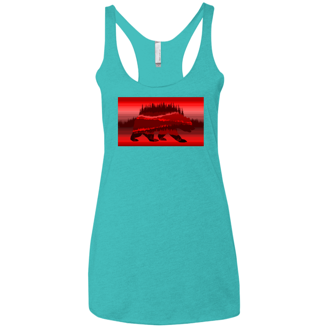 T-Shirts Tahiti Blue / X-Small Forest Bear Women's Triblend Racerback Tank
