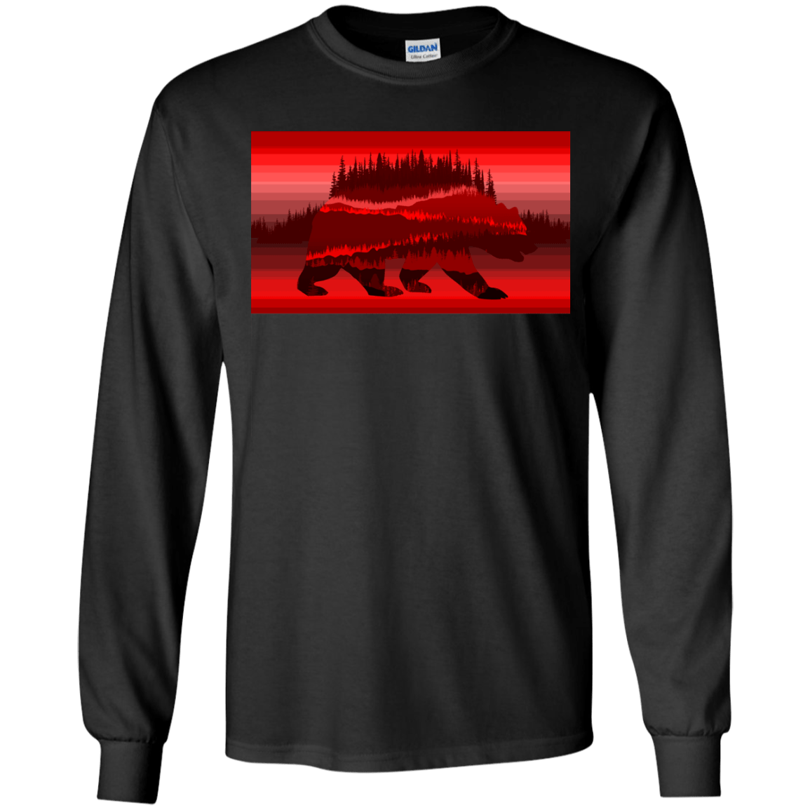 T-Shirts Black / YS Forest Bear Youth Long Sleeve T-Shirt