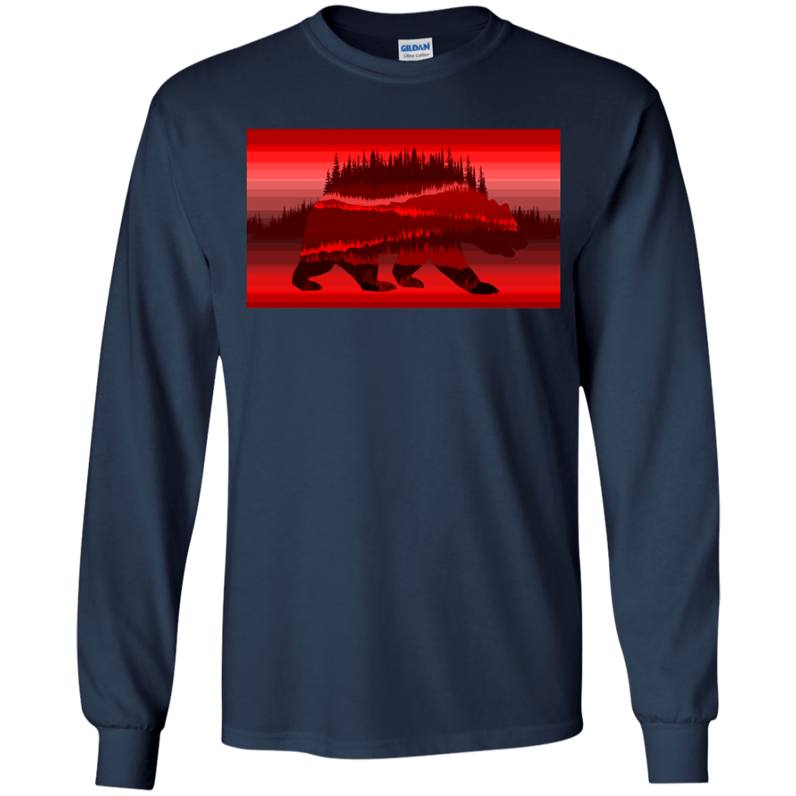 T-Shirts Navy / YS Forest Bear Youth Long Sleeve T-Shirt
