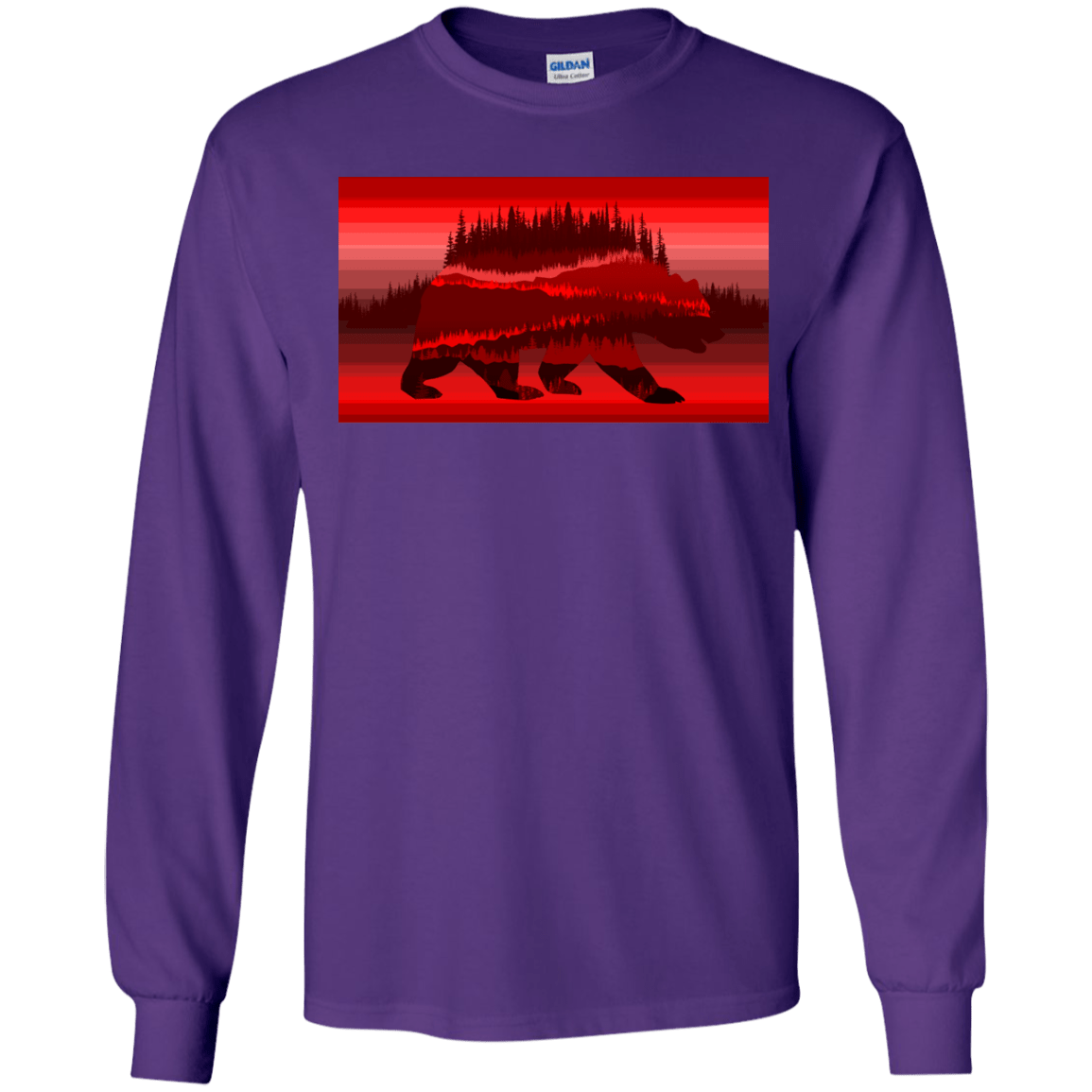 T-Shirts Purple / YS Forest Bear Youth Long Sleeve T-Shirt