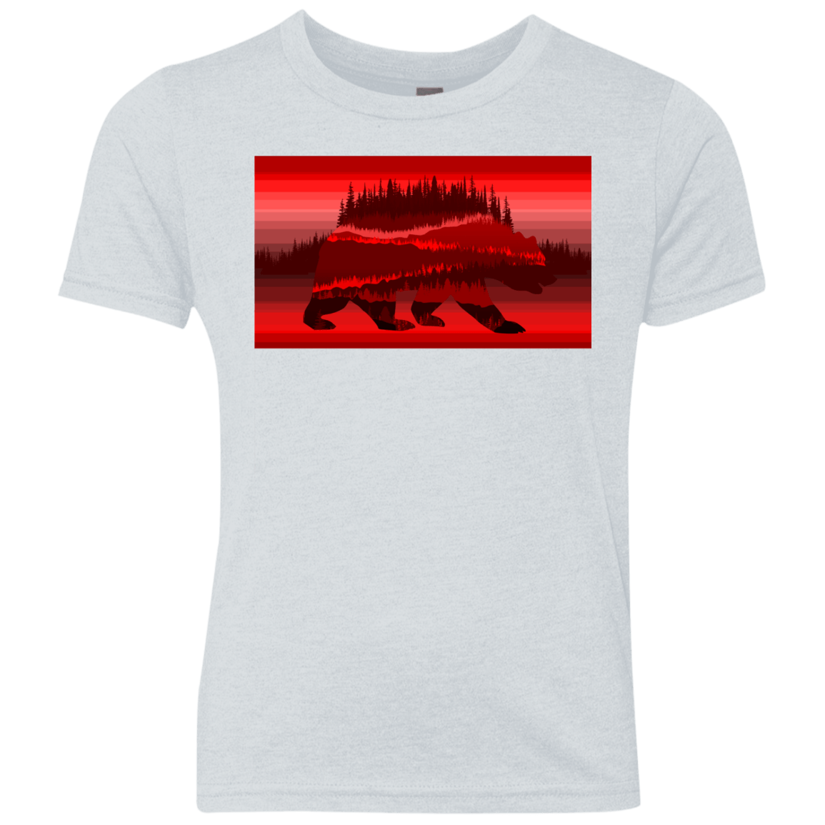 T-Shirts Heather White / YXS Forest Bear Youth Triblend T-Shirt
