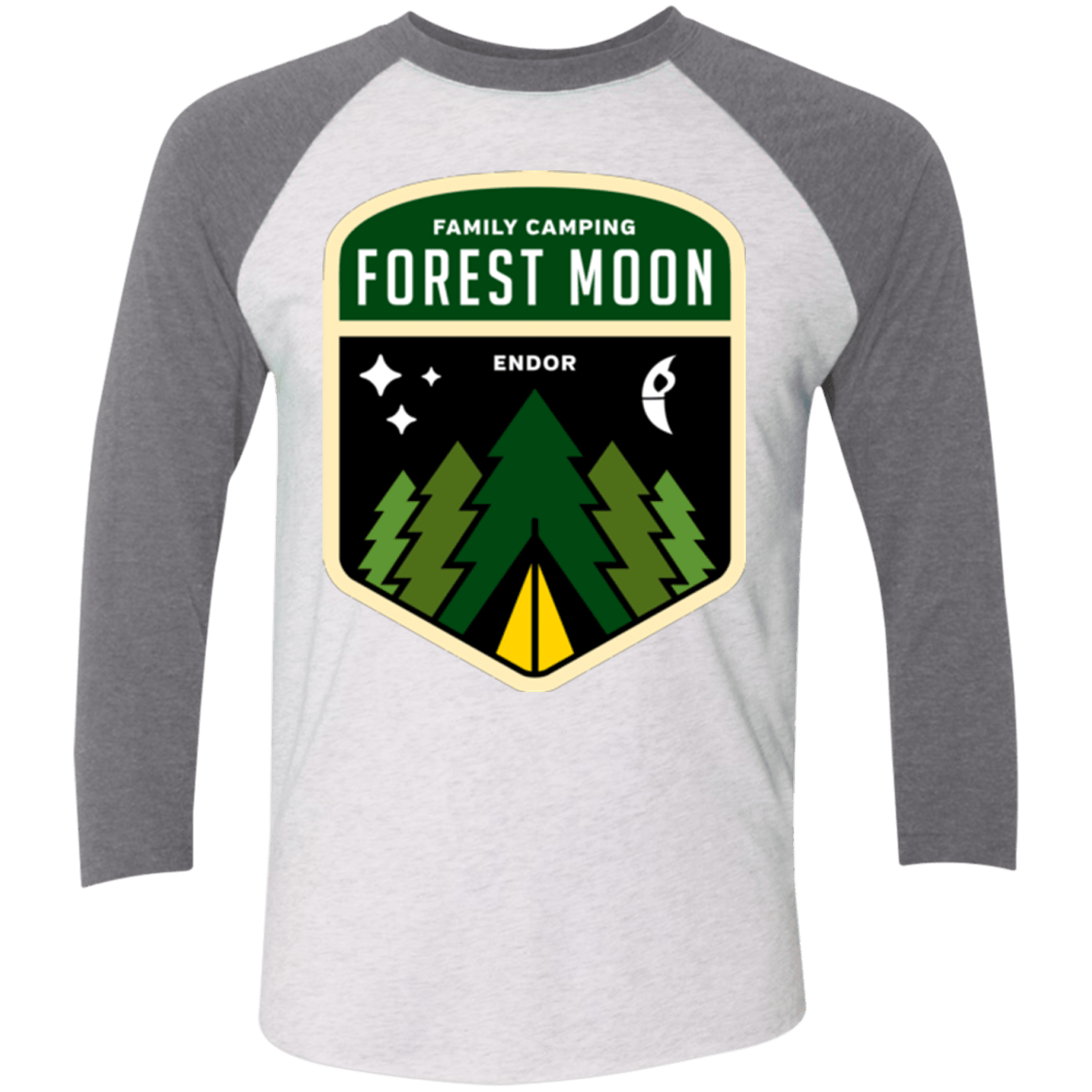 T-Shirts Heather White/Premium Heather / X-Small Forest Moon Triblend 3/4 Sleeve