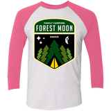 T-Shirts Heather White/Vintage Pink / X-Small Forest Moon Triblend 3/4 Sleeve