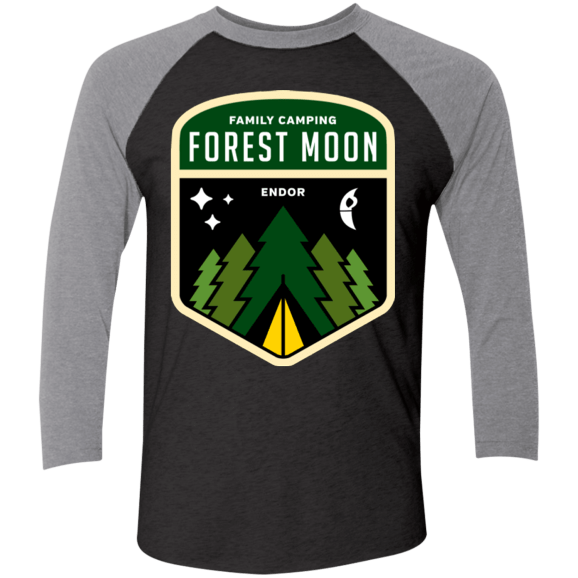T-Shirts Vintage Black/Premium Heather / X-Small Forest Moon Triblend 3/4 Sleeve