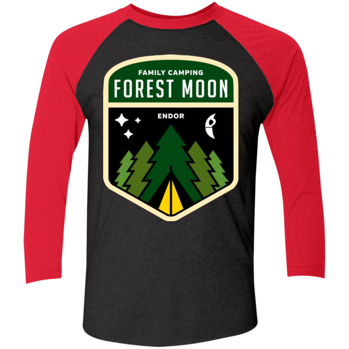 T-Shirts Vintage Black/Vintage Red / X-Small Forest Moon Triblend 3/4 Sleeve