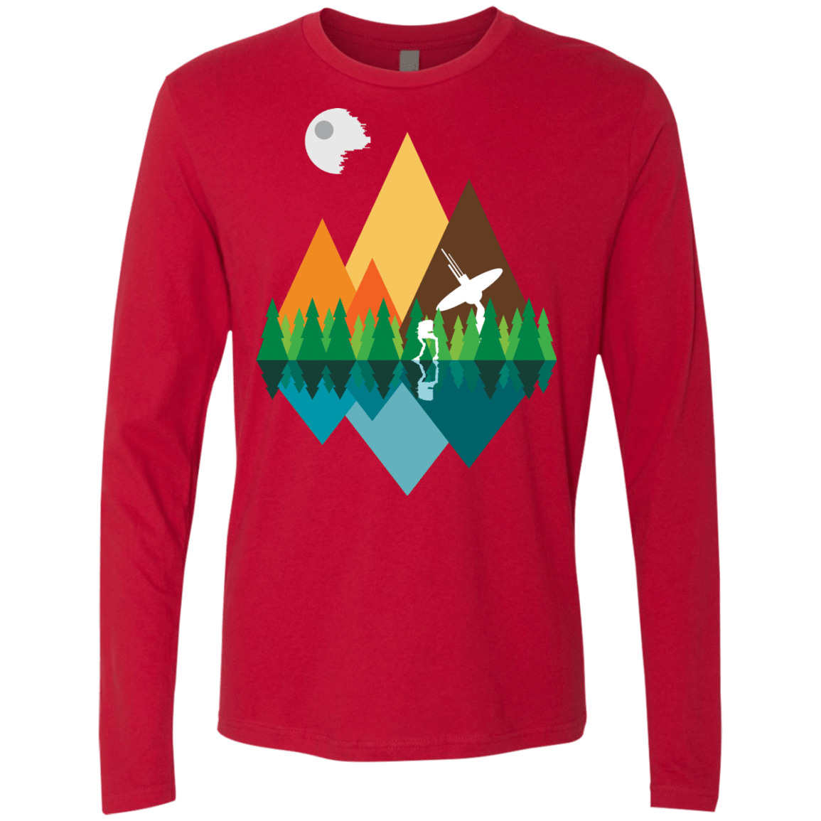 T-Shirts Red / Small Forest View Men's Premium Long Sleeve