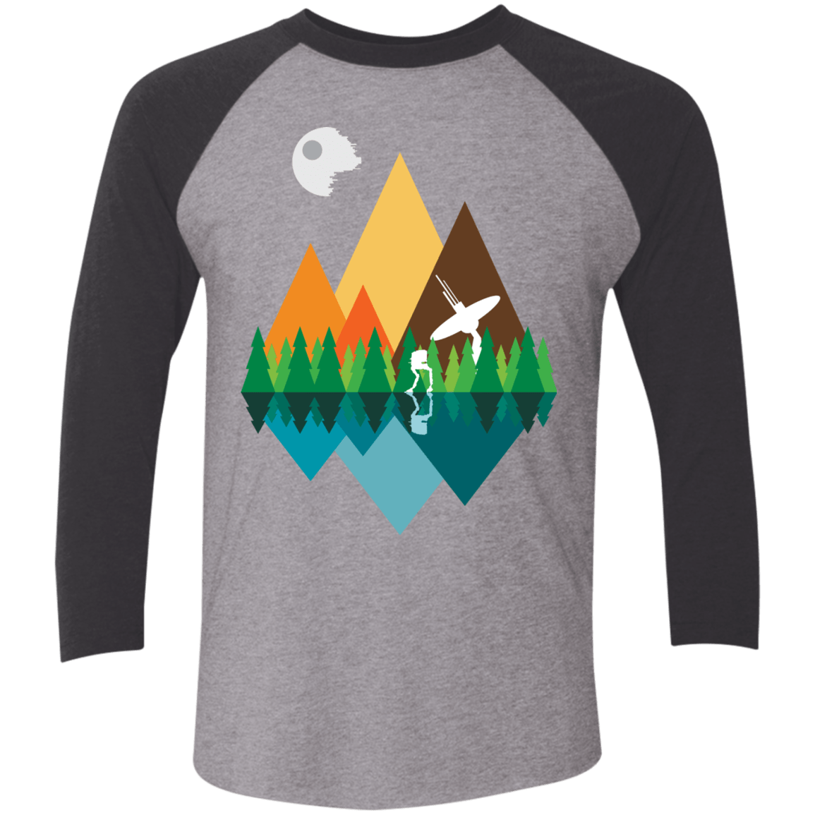 T-Shirts Premium Heather/ Vintage Black / X-Small Forest View Men's Triblend 3/4 Sleeve