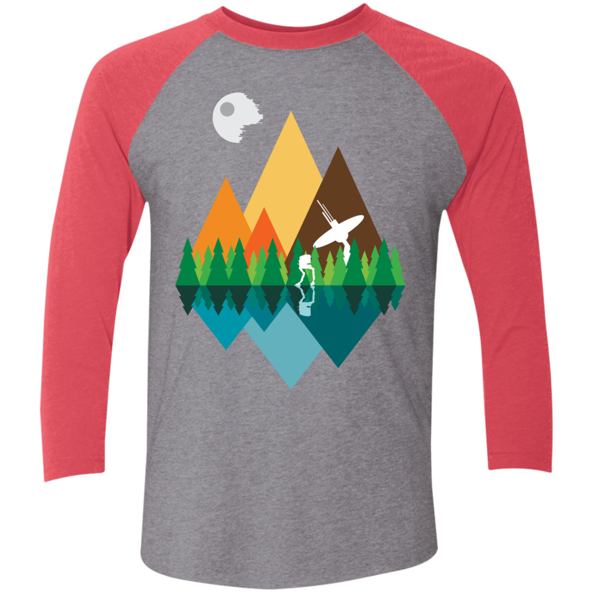 T-Shirts Premium Heather/ Vintage Red / X-Small Forest View Men's Triblend 3/4 Sleeve