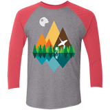 T-Shirts Premium Heather/ Vintage Red / X-Small Forest View Men's Triblend 3/4 Sleeve