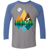 T-Shirts Premium Heather/ Vintage Royal / X-Small Forest View Men's Triblend 3/4 Sleeve