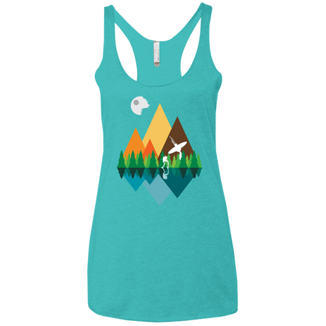 T-Shirts Tahiti Blue / X-Small Forest View Women's Triblend Racerback Tank