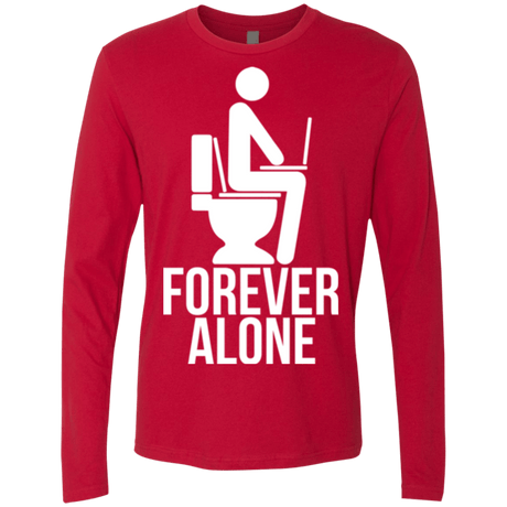 T-Shirts Red / Small Forever alone Men's Premium Long Sleeve