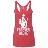 T-Shirts Vintage Red / X-Small Forever alone Women's Triblend Racerback Tank