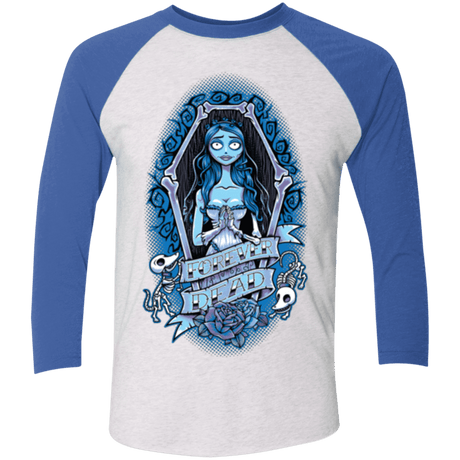 T-Shirts Heather White/Vintage Royal / X-Small Forever Dead Triblend 3/4 Sleeve