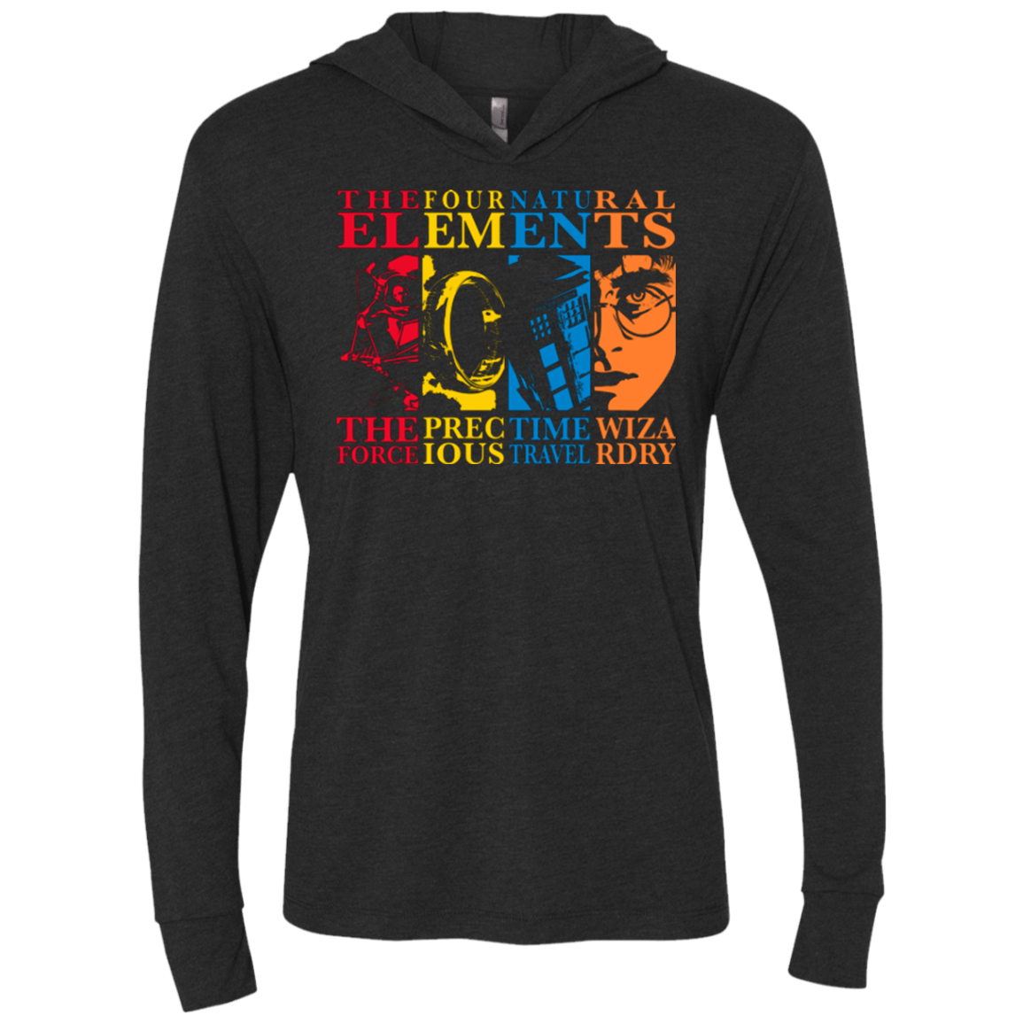 T-Shirts Vintage Black / X-Small Four Elements Triblend Long Sleeve Hoodie Tee