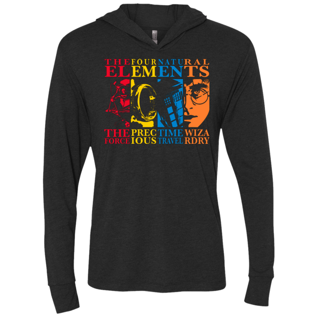 T-Shirts Vintage Black / X-Small Four Elements Triblend Long Sleeve Hoodie Tee
