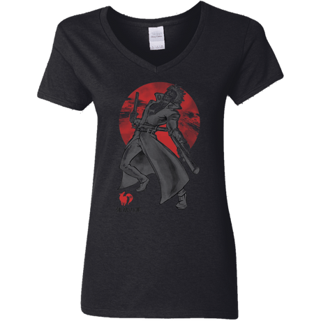 T-Shirts Black / S Fox Greed Women's V-Neck T-Shirt