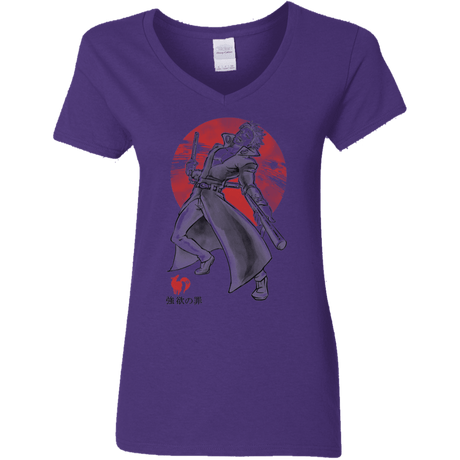 T-Shirts Purple / S Fox Greed Women's V-Neck T-Shirt