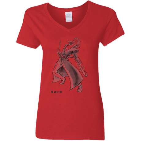 T-Shirts Red / S Fox Greed Women's V-Neck T-Shirt