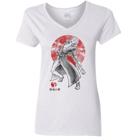 T-Shirts White / S Fox Greed Women's V-Neck T-Shirt