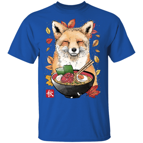 T-Shirts Royal / S Fox, Leaves and Ramen T-Shirt