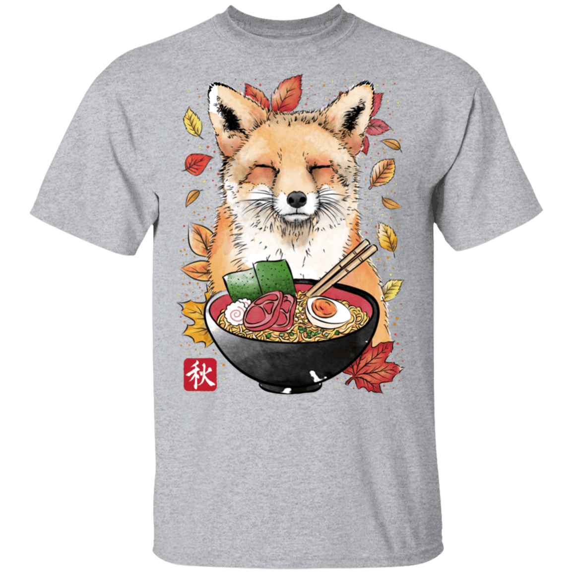 T-Shirts Sport Grey / S Fox, Leaves and Ramen T-Shirt