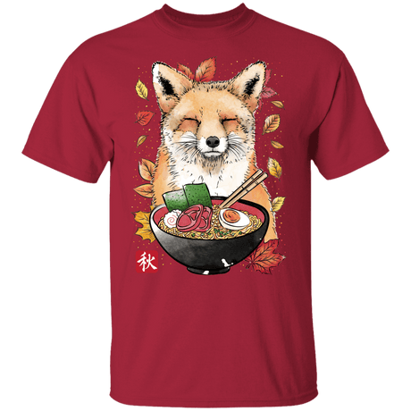 T-Shirts Cardinal / YXS Fox, Leaves and Ramen Youth T-Shirt