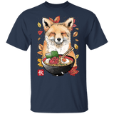 T-Shirts Navy / YXS Fox, Leaves and Ramen Youth T-Shirt