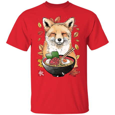 T-Shirts Red / YXS Fox, Leaves and Ramen Youth T-Shirt
