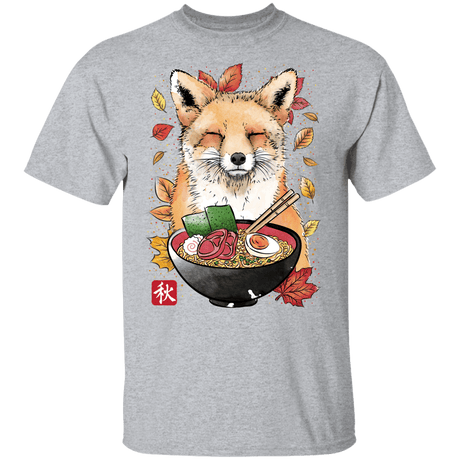 T-Shirts Sport Grey / YXS Fox, Leaves and Ramen Youth T-Shirt