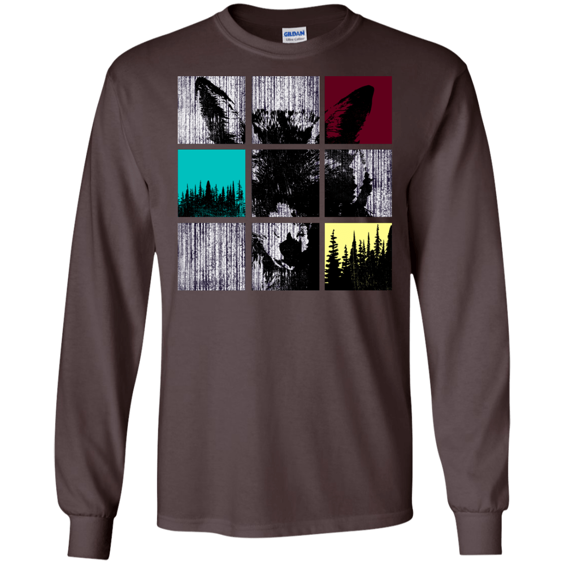 T-Shirts Dark Chocolate / S Fox Pane Men's Long Sleeve T-Shirt