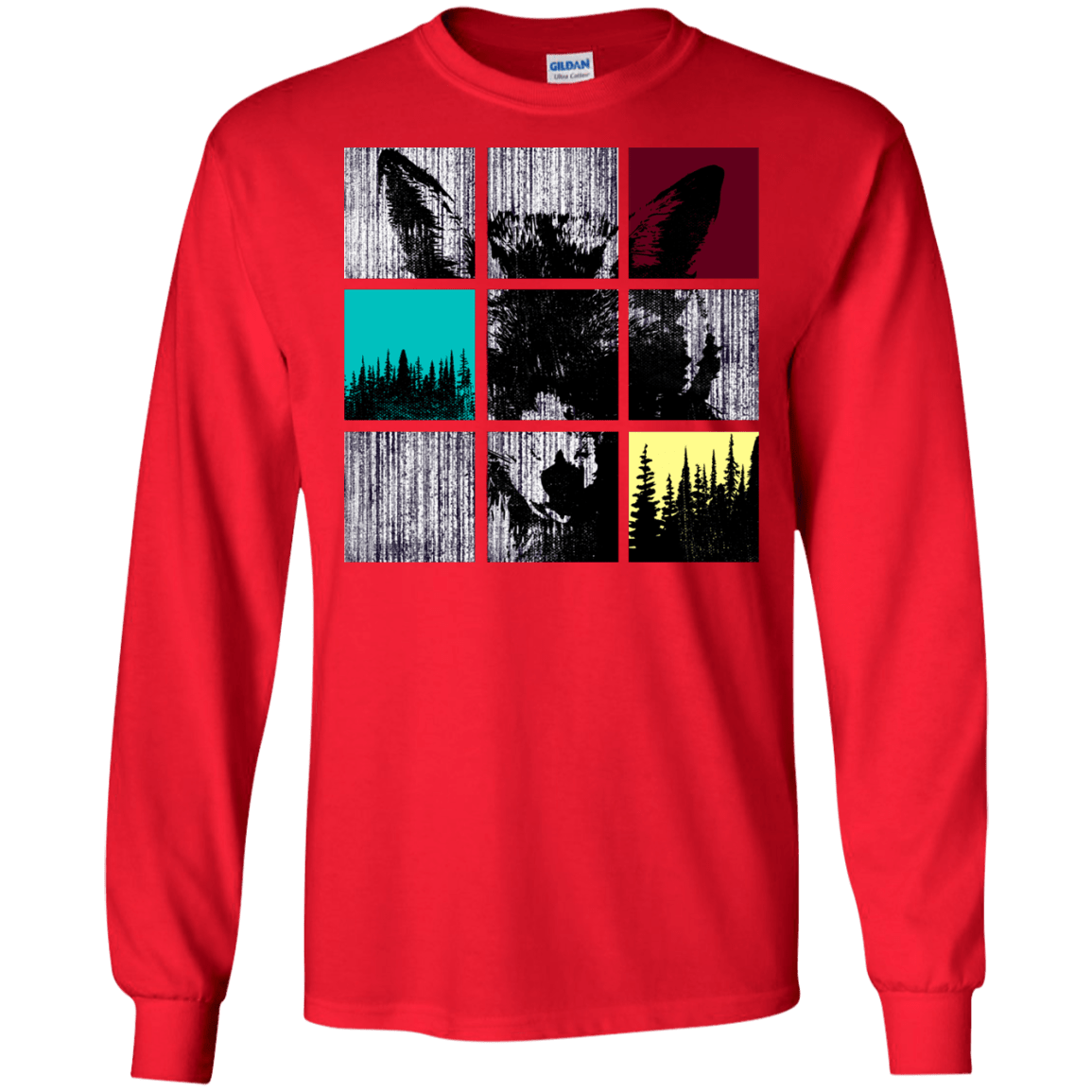 T-Shirts Red / S Fox Pane Men's Long Sleeve T-Shirt