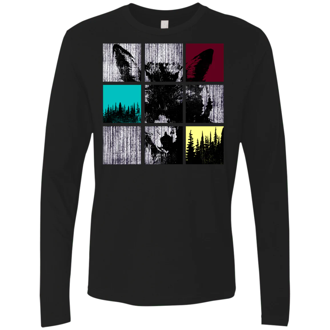 T-Shirts Black / S Fox Pane Men's Premium Long Sleeve