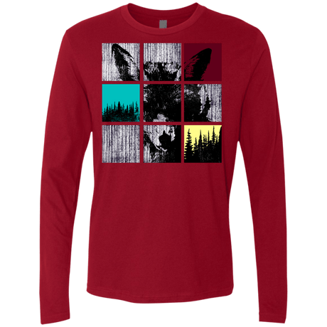 T-Shirts Cardinal / S Fox Pane Men's Premium Long Sleeve