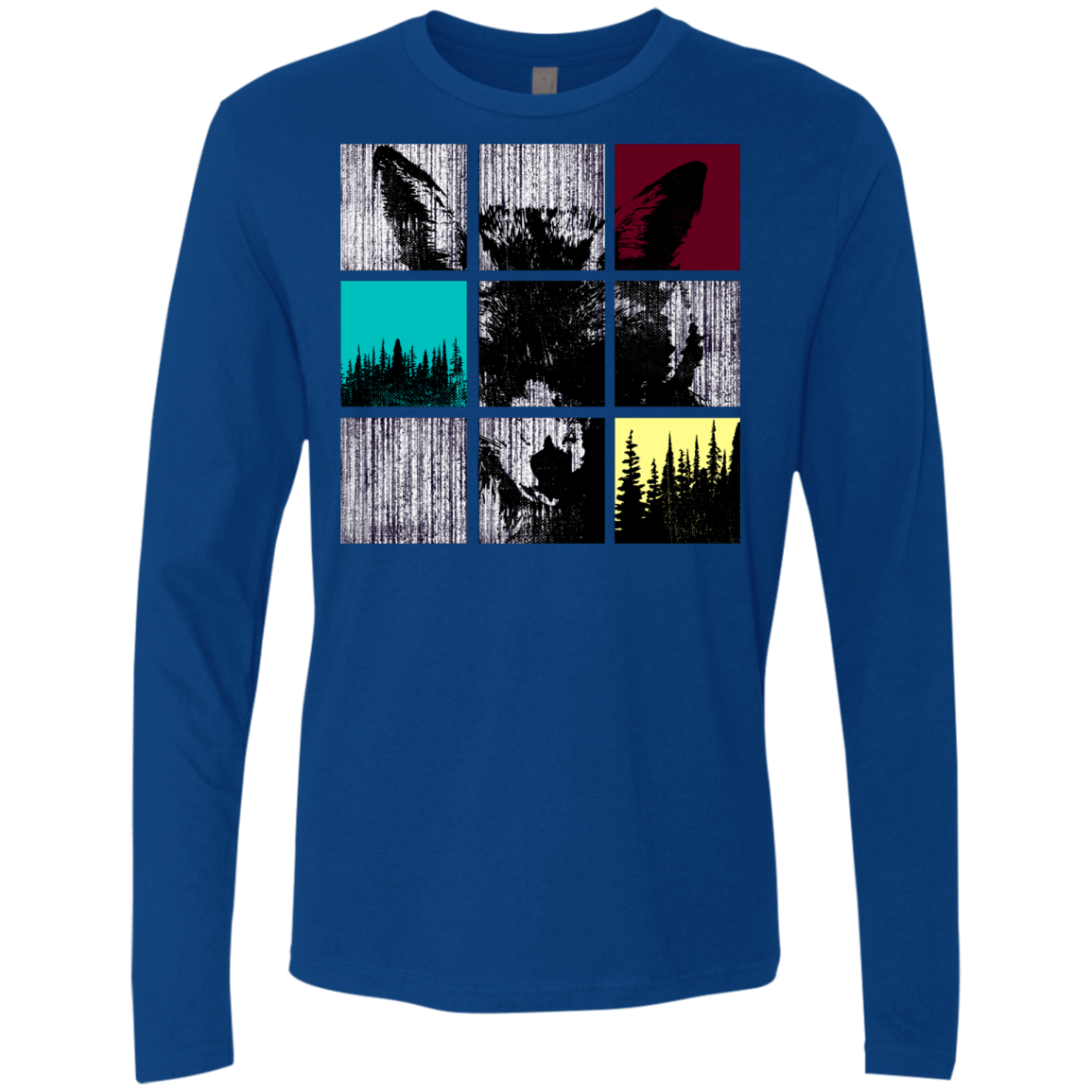 T-Shirts Royal / S Fox Pane Men's Premium Long Sleeve