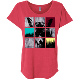 T-Shirts Vintage Red / X-Small Fox Pane Triblend Dolman Sleeve