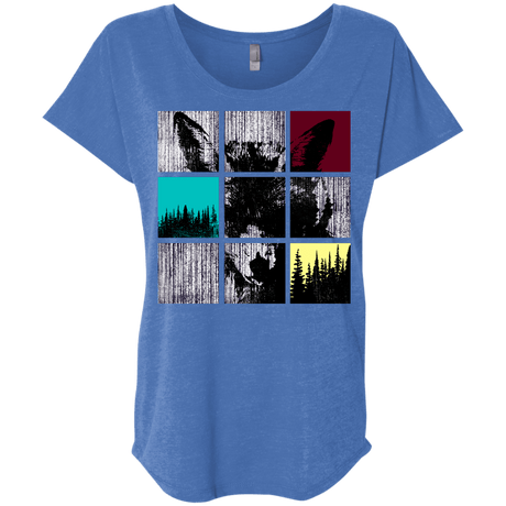 T-Shirts Vintage Royal / X-Small Fox Pane Triblend Dolman Sleeve