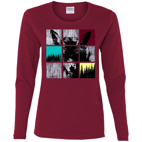 T-Shirts Cardinal / S Fox Pane Women's Long Sleeve T-Shirt