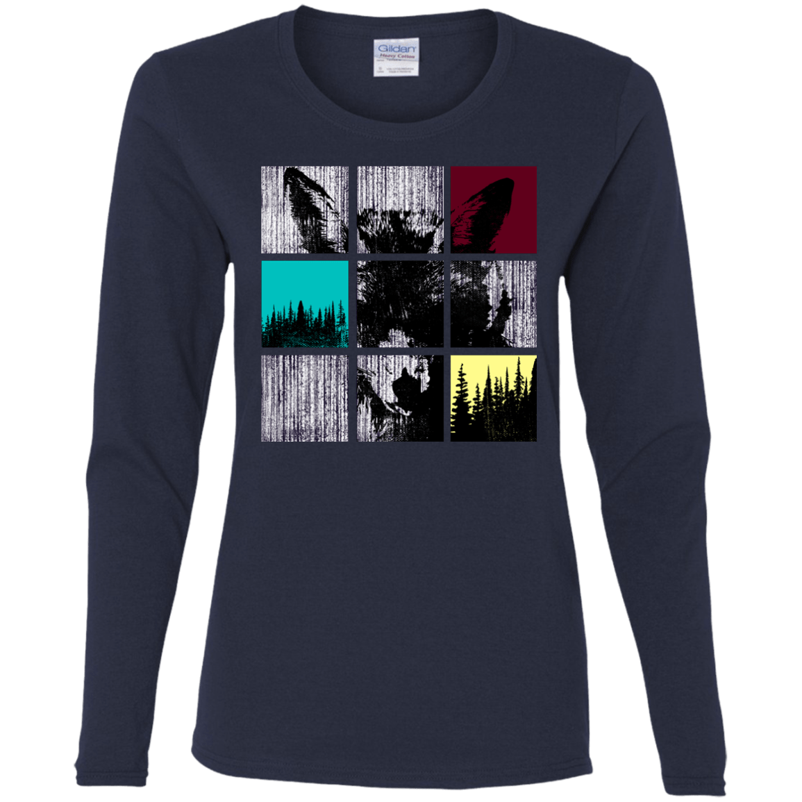 T-Shirts Navy / S Fox Pane Women's Long Sleeve T-Shirt