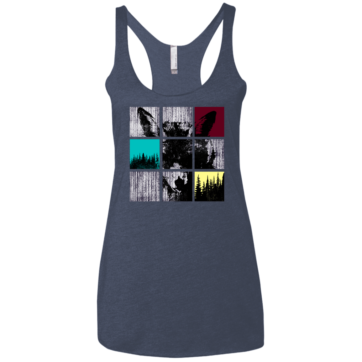T-Shirts Vintage Navy / X-Small Fox Pane Women's Triblend Racerback Tank