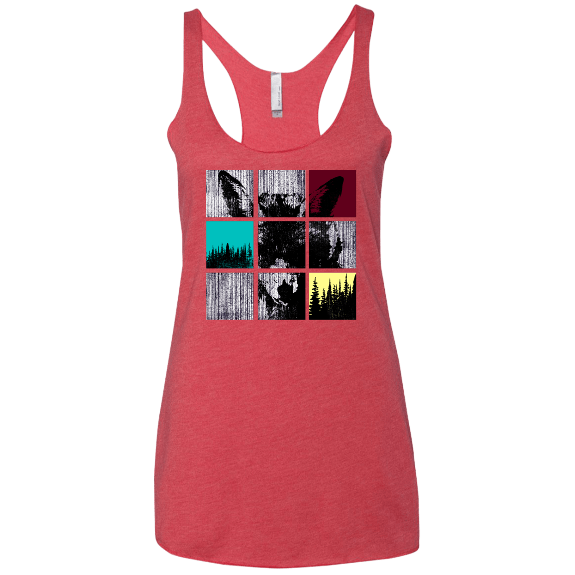 T-Shirts Vintage Red / X-Small Fox Pane Women's Triblend Racerback Tank